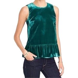 J.Crew Factory Women’s Drapey Velvet Sleeveless 
Peplum Top‎ Sz 00
